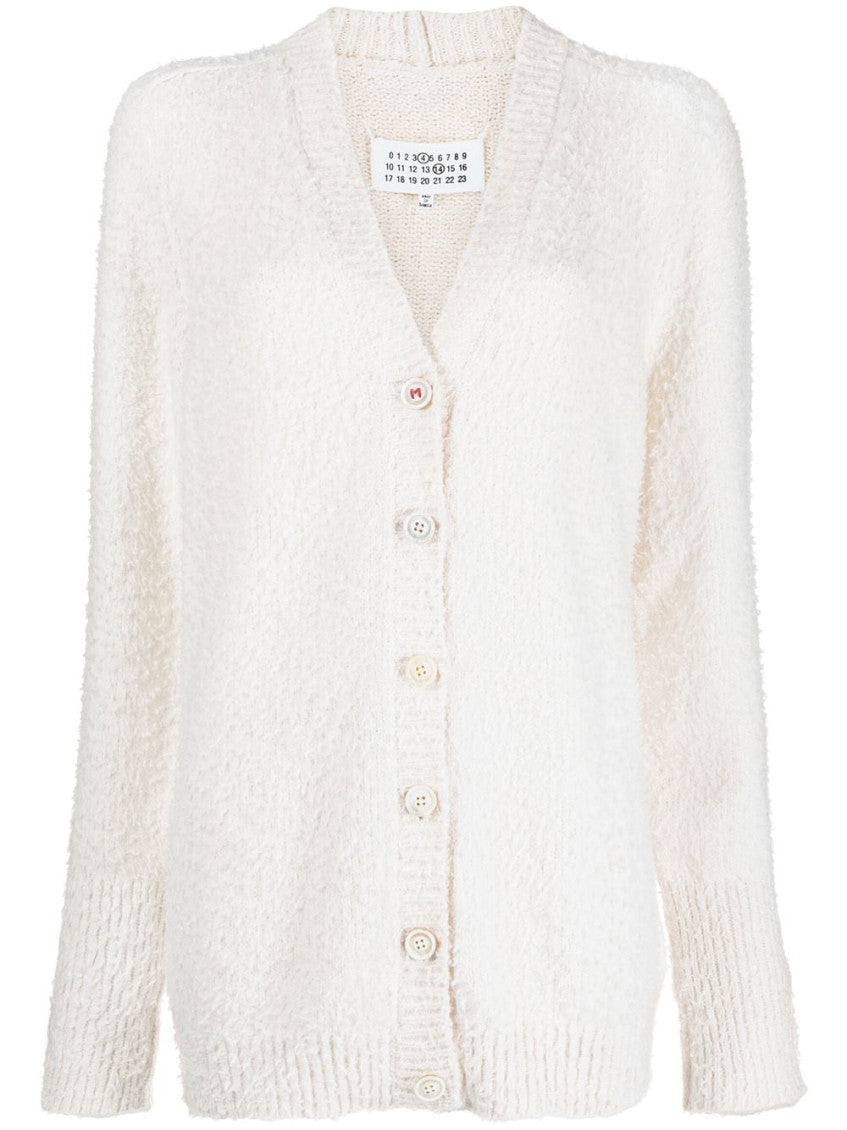 White Cotton blend cardigan 1