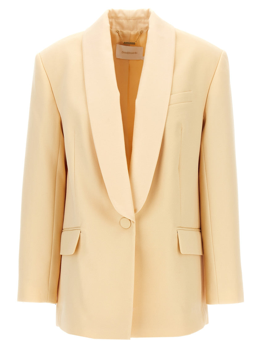 Beige Single Breasted Blazer 1