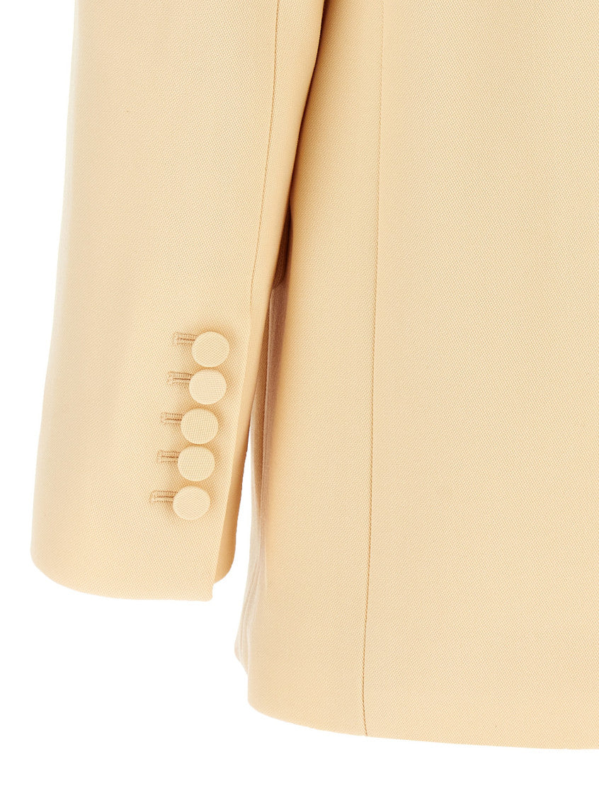 Beige Single Breasted Blazer 4