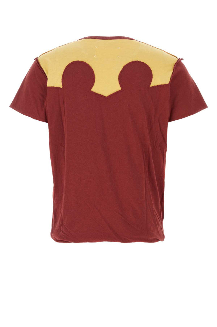 Maroon Two-tone Cotton T-shirt 2