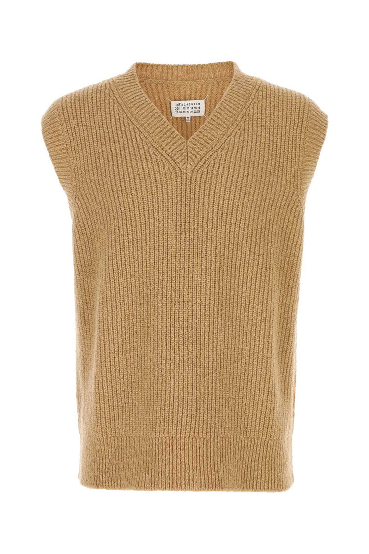 Biscuit wool blend vest 1