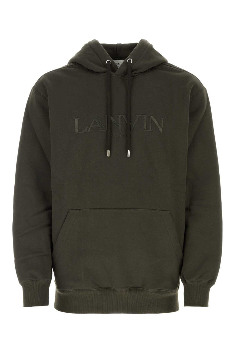 Dark green cotton oversize sweatshirt 1