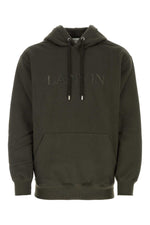 Dark green cotton oversize sweatshirt 1