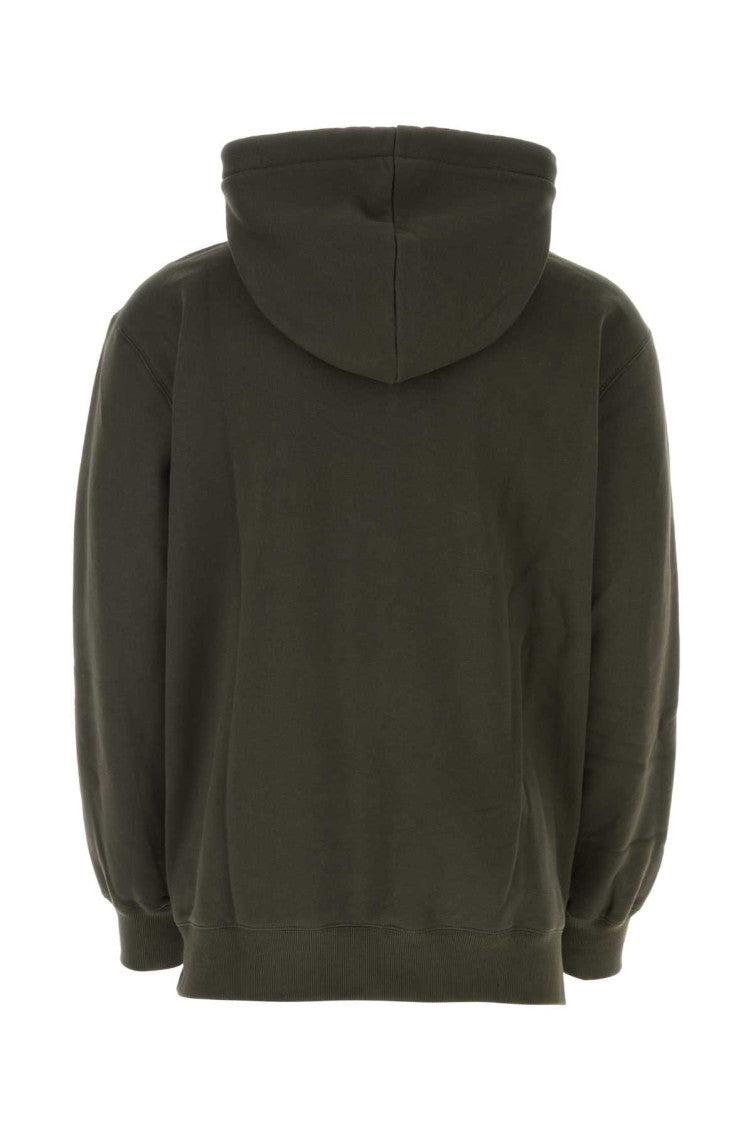 Dark green cotton oversize sweatshirt 2