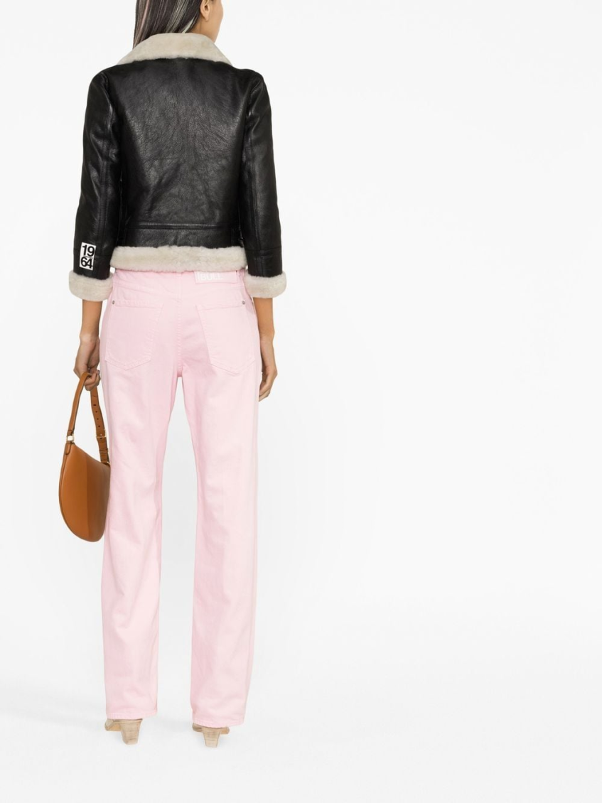 Black Cropped Shearling Jacket 3