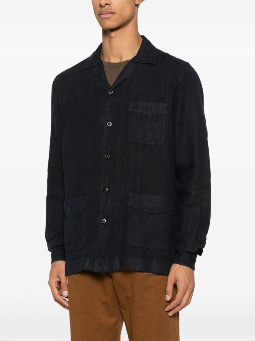 Navy Blue Long Sleeve Overshirt 4