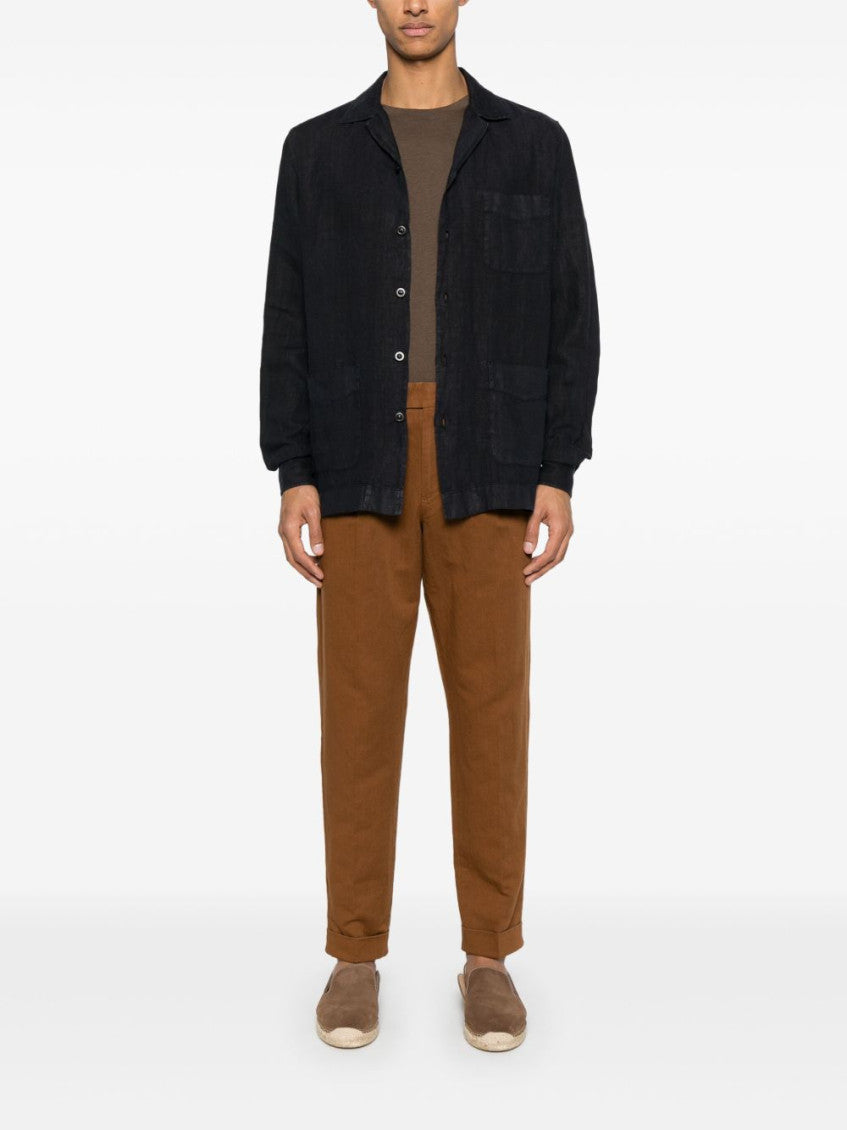 Navy Blue Long Sleeve Overshirt 5