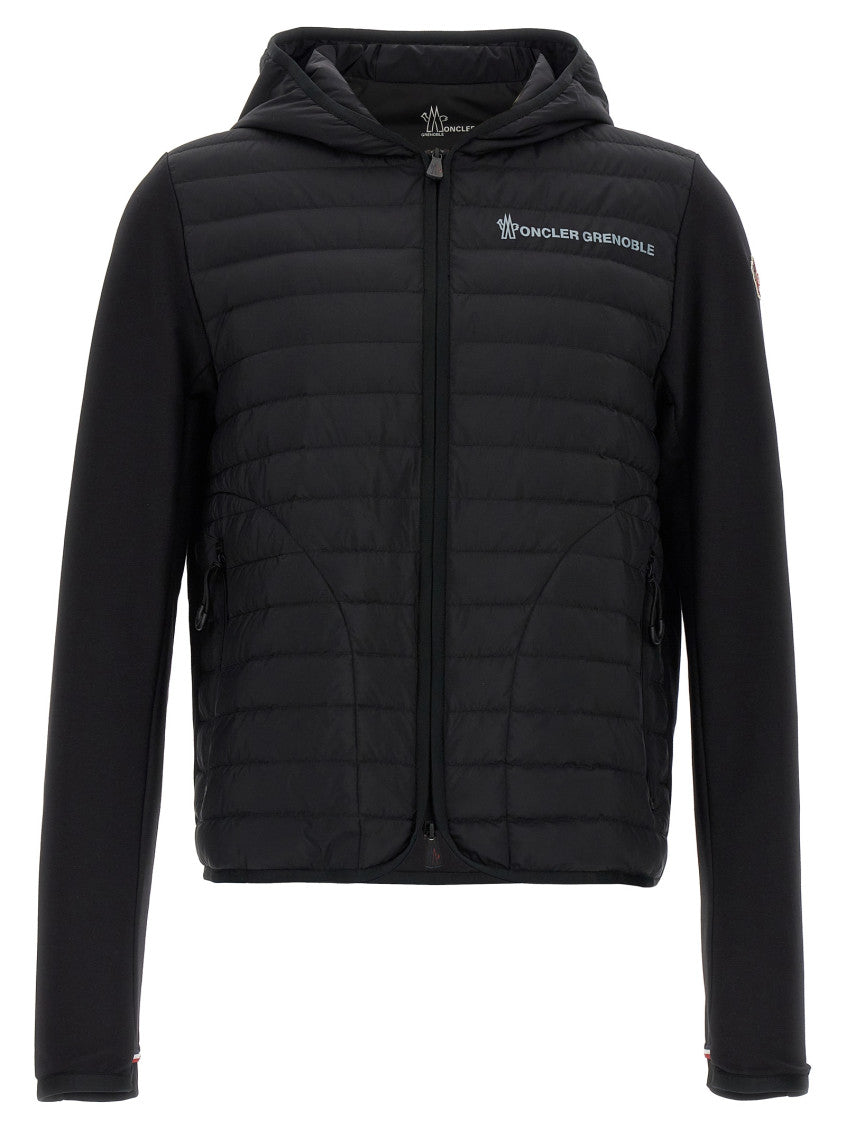 Black Padded Zip Up Hoodie 1
