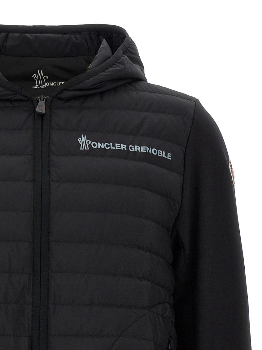 Black Padded Zip Up Hoodie 3