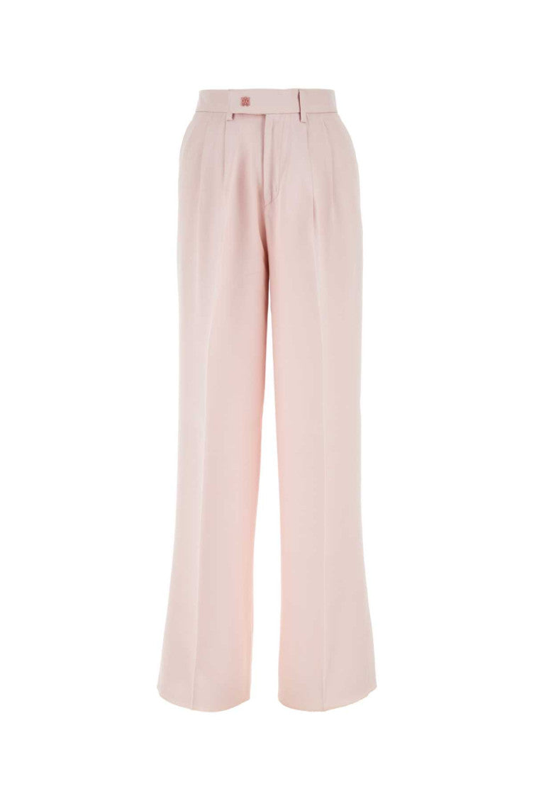 Light pink viscose wide-leg pant 1