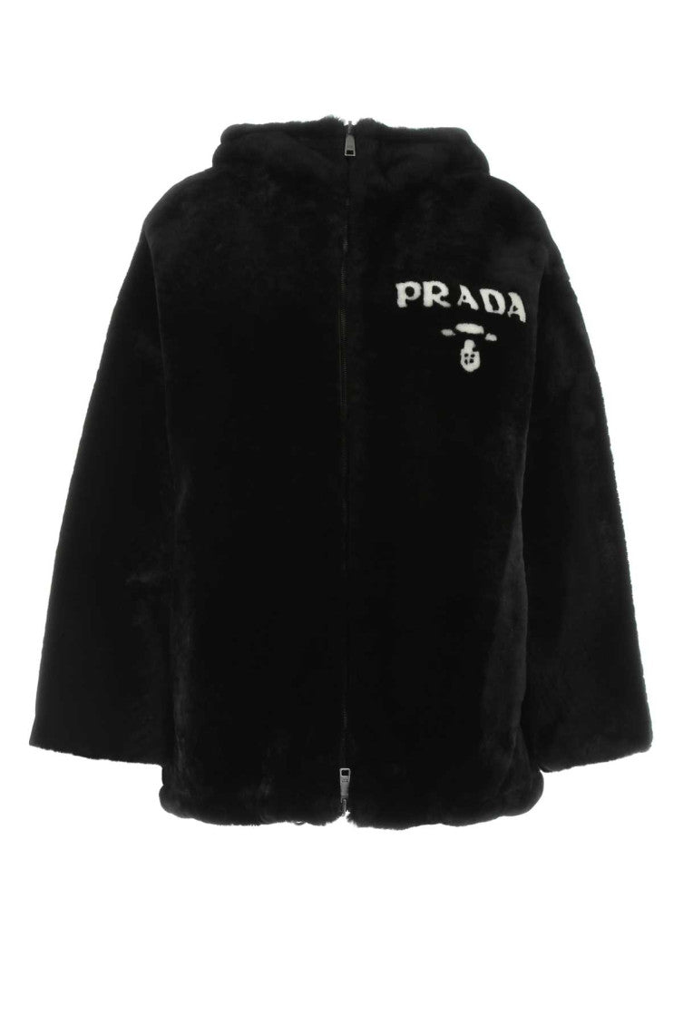Black reversible fur coat 1