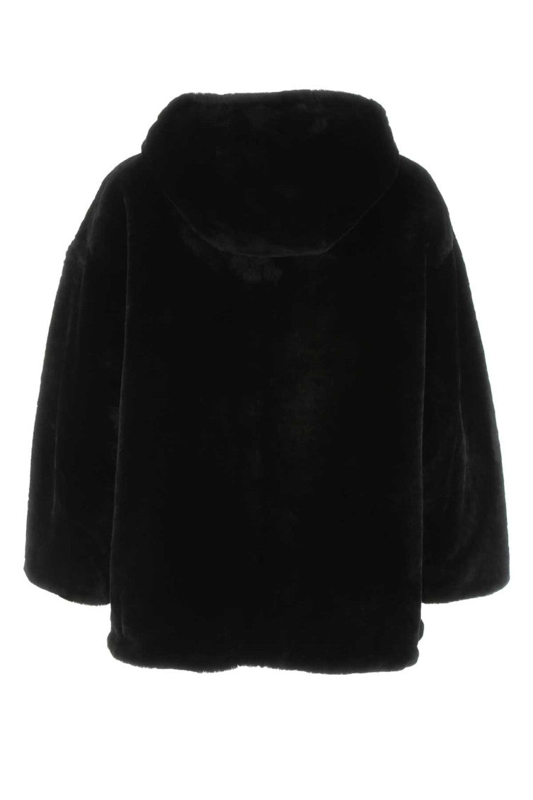 Black reversible fur coat 2