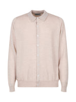 Grey Polo Cardigan Sweater 1