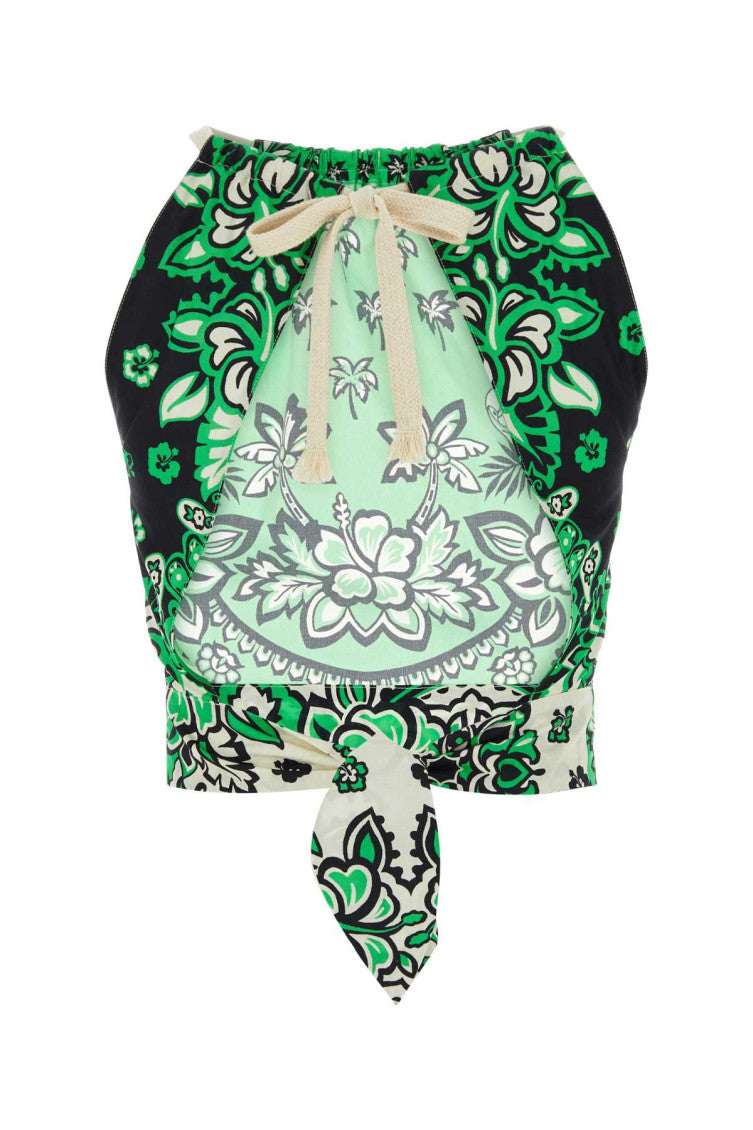 Green  Printed Poplin Top 2
