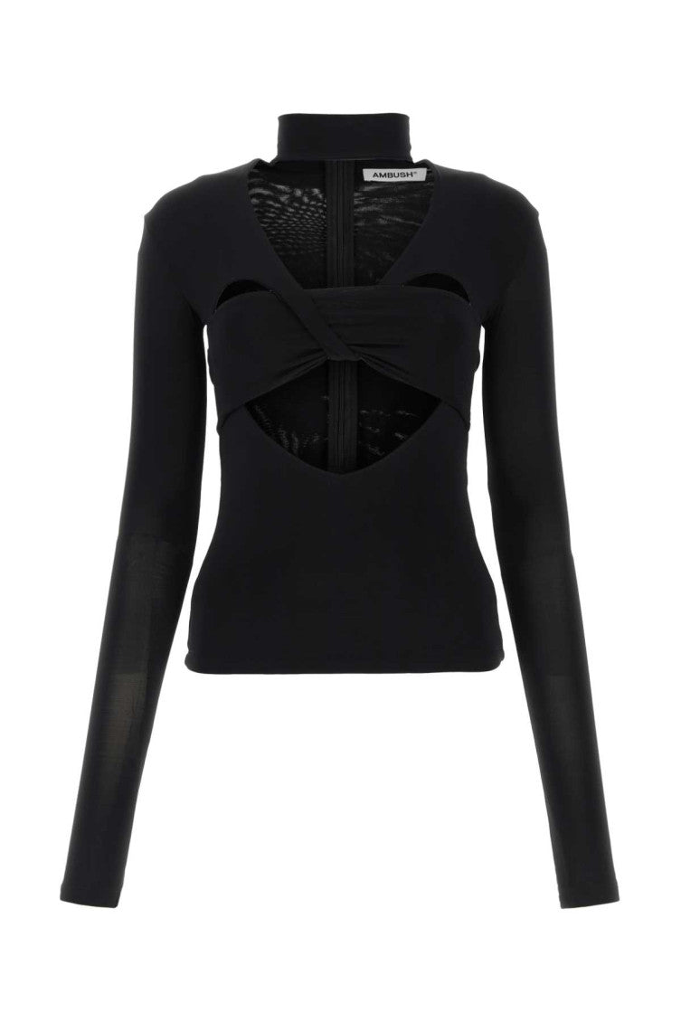 Black stretch viscose top 1