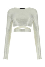 Ivory White Embellished Viscose Top 1