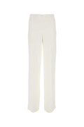 White Stretch Crepe Wide-leg Pant 1