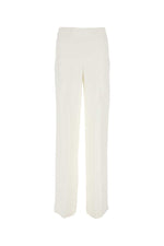White Stretch Crepe Wide-leg Pant 1
