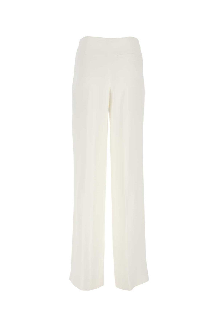 White Stretch Crepe Wide-leg Pant 2