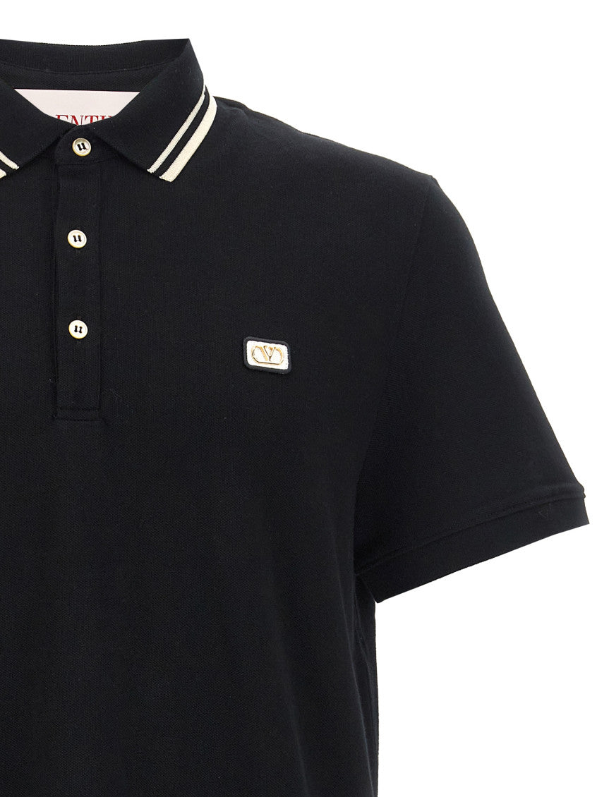 Black VLogo Polo 3