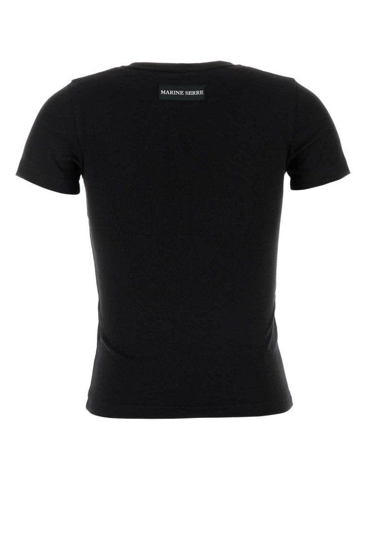 Black Crescent Moon-embroidered T-shirt 2