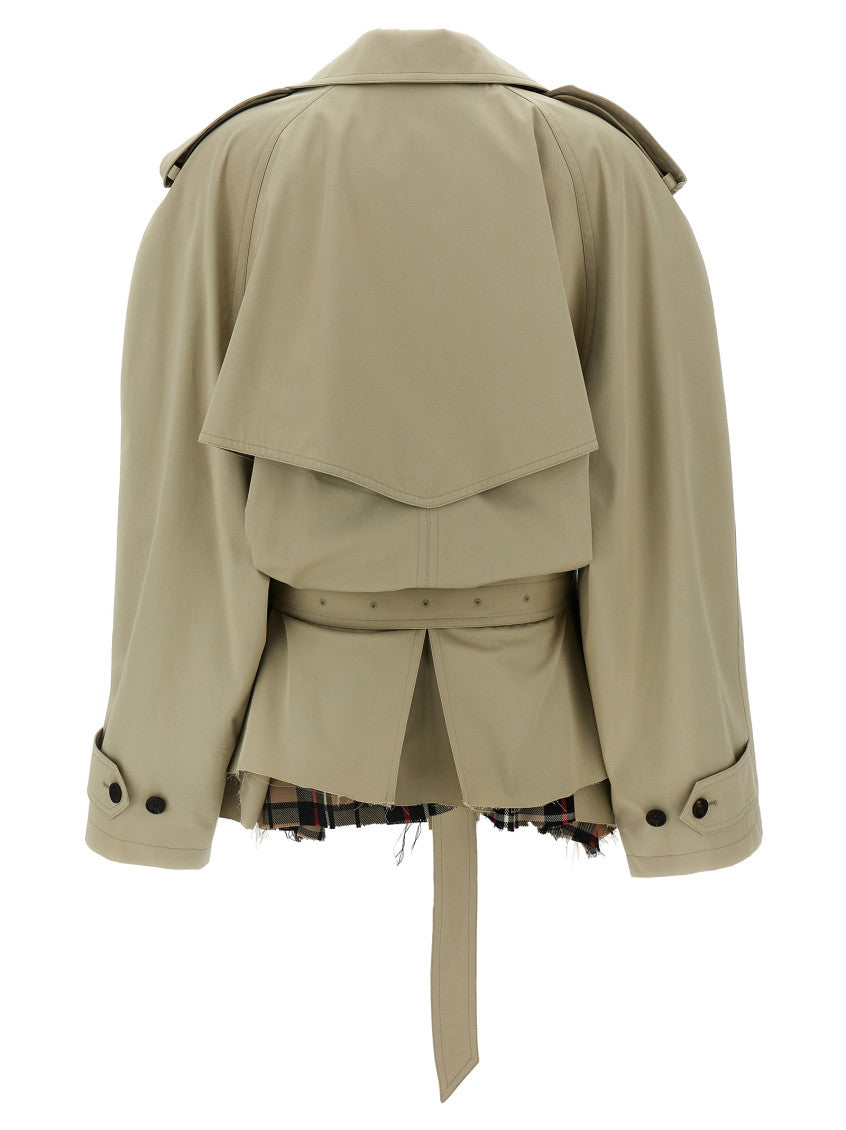 Beige 'Cropped' trench coat 2