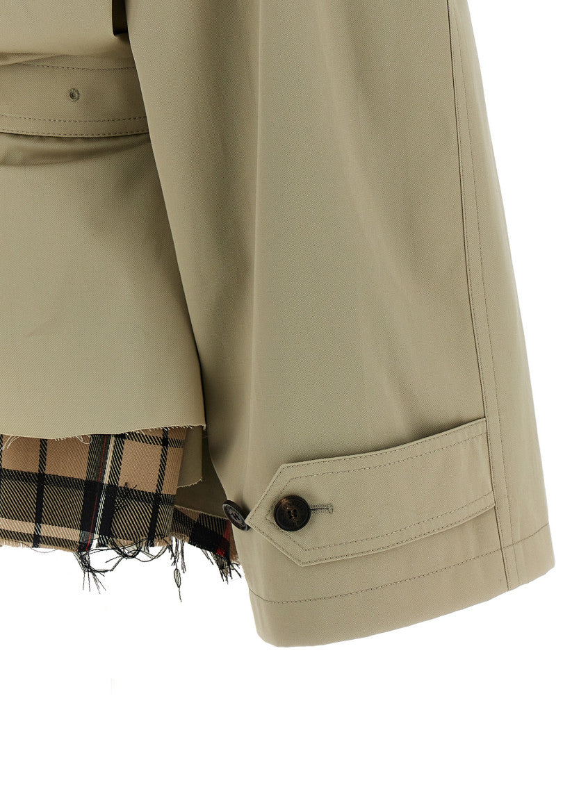 Beige 'Cropped' trench coat 4