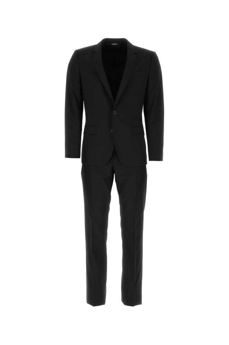 Black Stretch Wool Tuxedo Suit 1