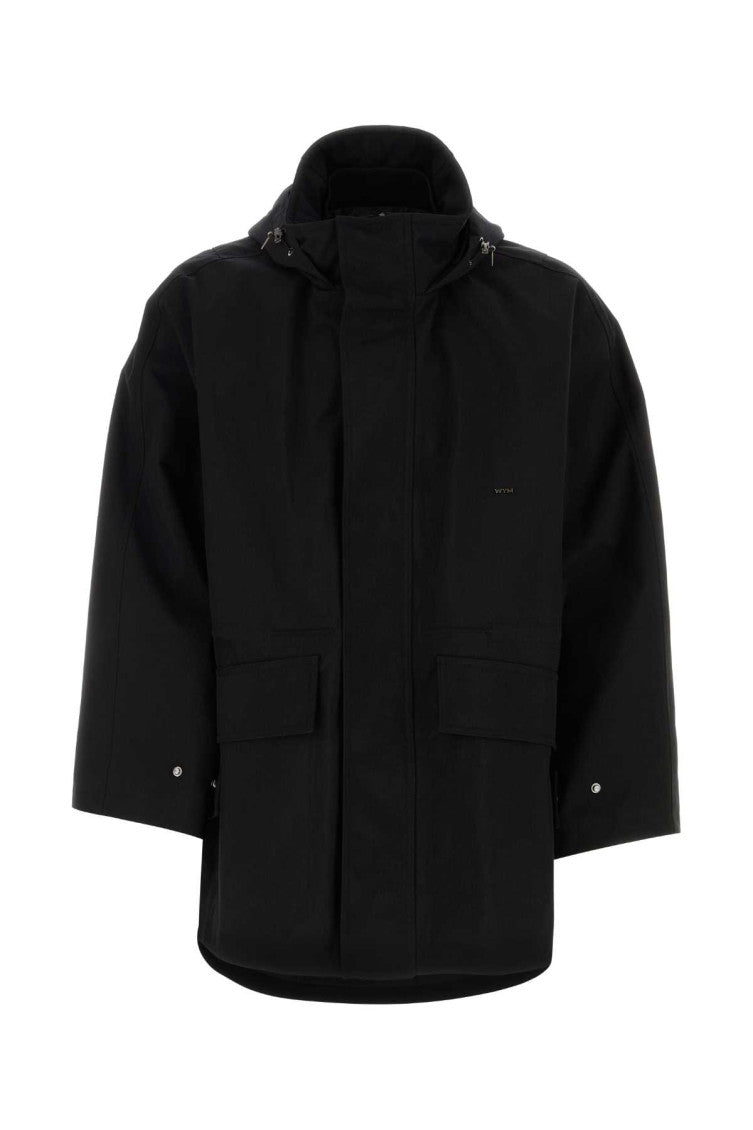 Black nylon windbreaker 1