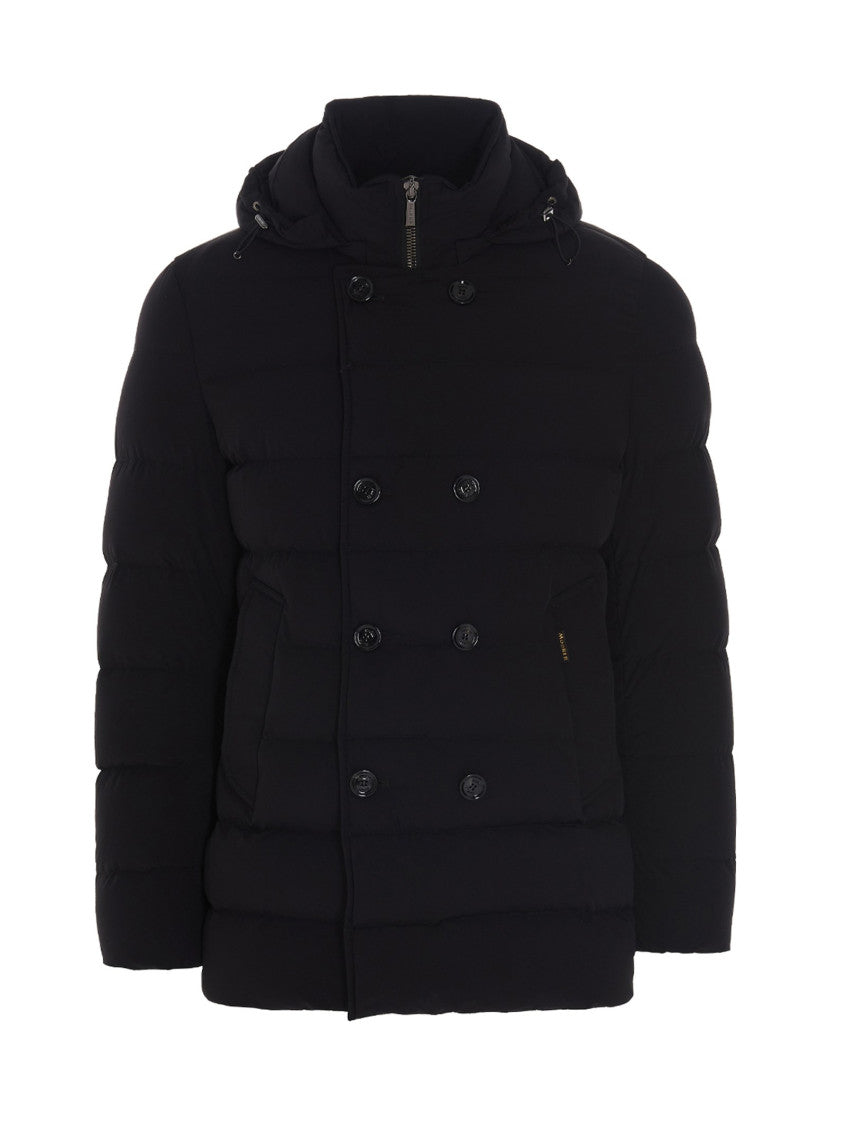 Black Florio bi-stretch nylon down jacket 1