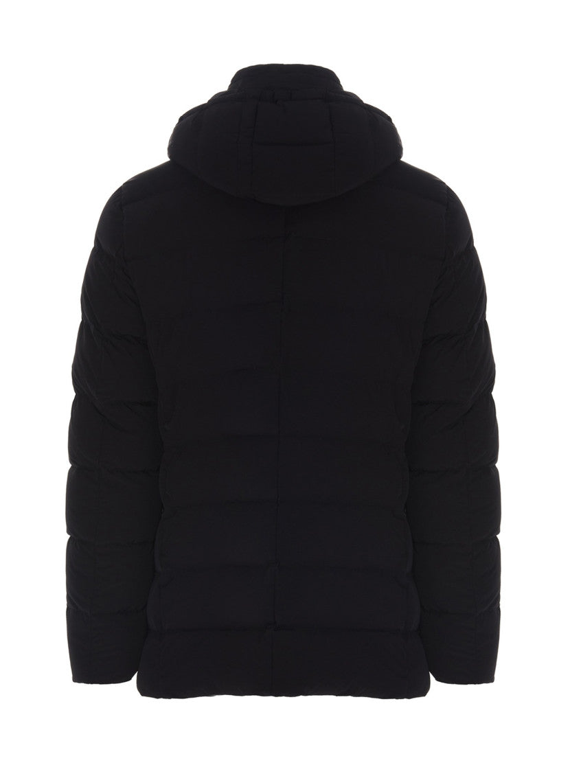Black Florio bi-stretch nylon down jacket 3