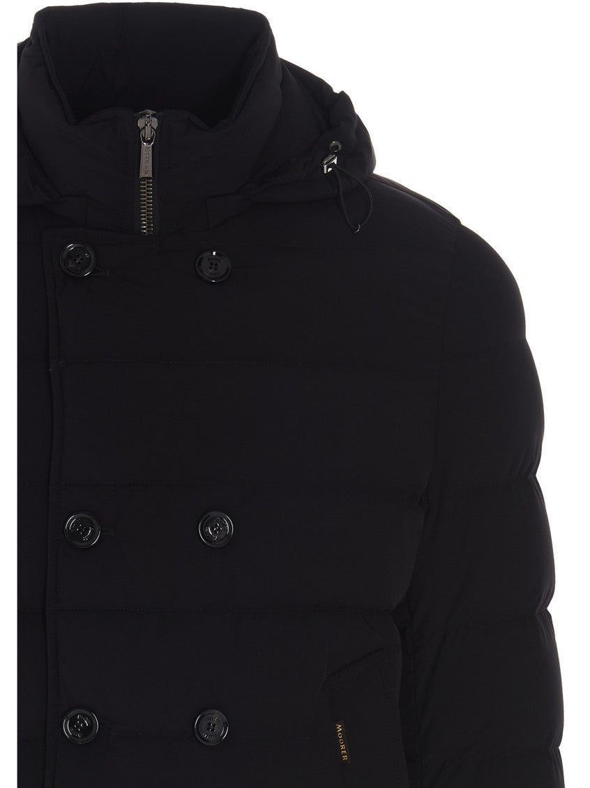 Black Florio bi-stretch nylon down jacket 4