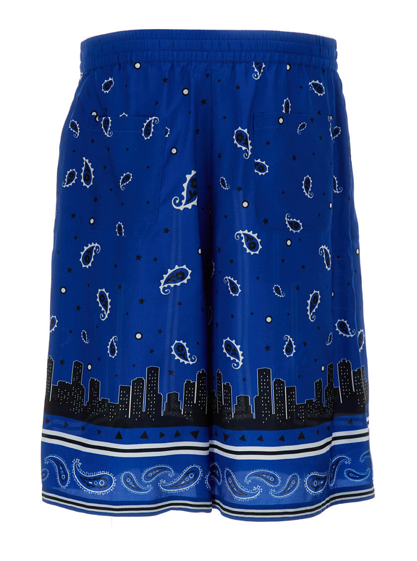 Blue Bandana Pattern Shorts 2