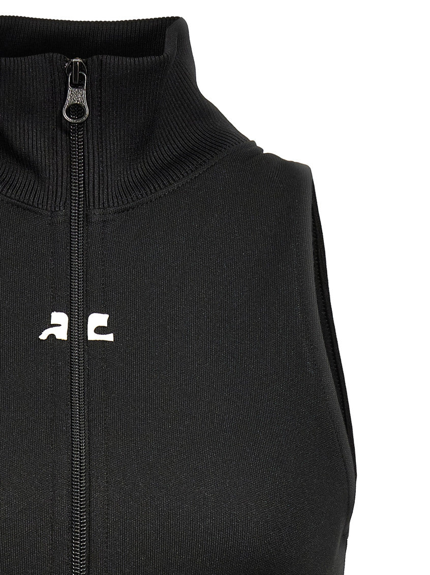 Black Logo Mock Collar Jacket 3
