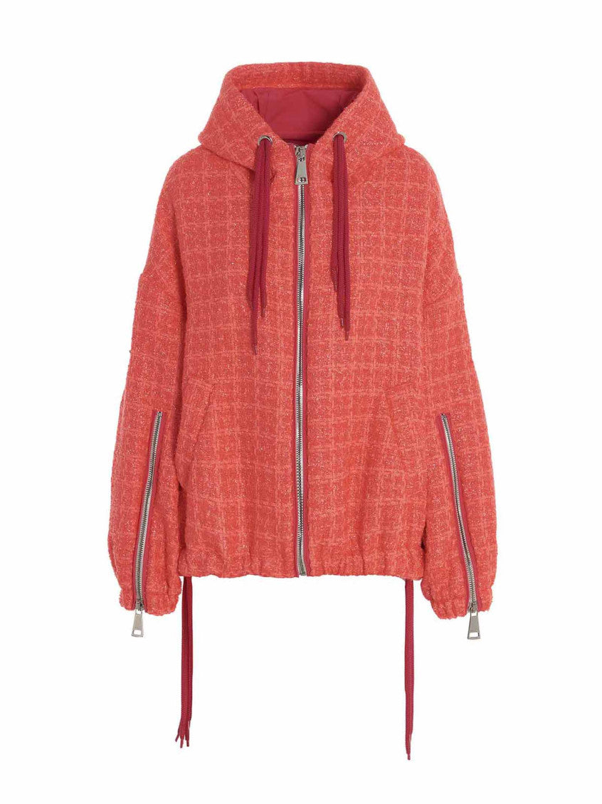Orange Textured Hood Jacket 1