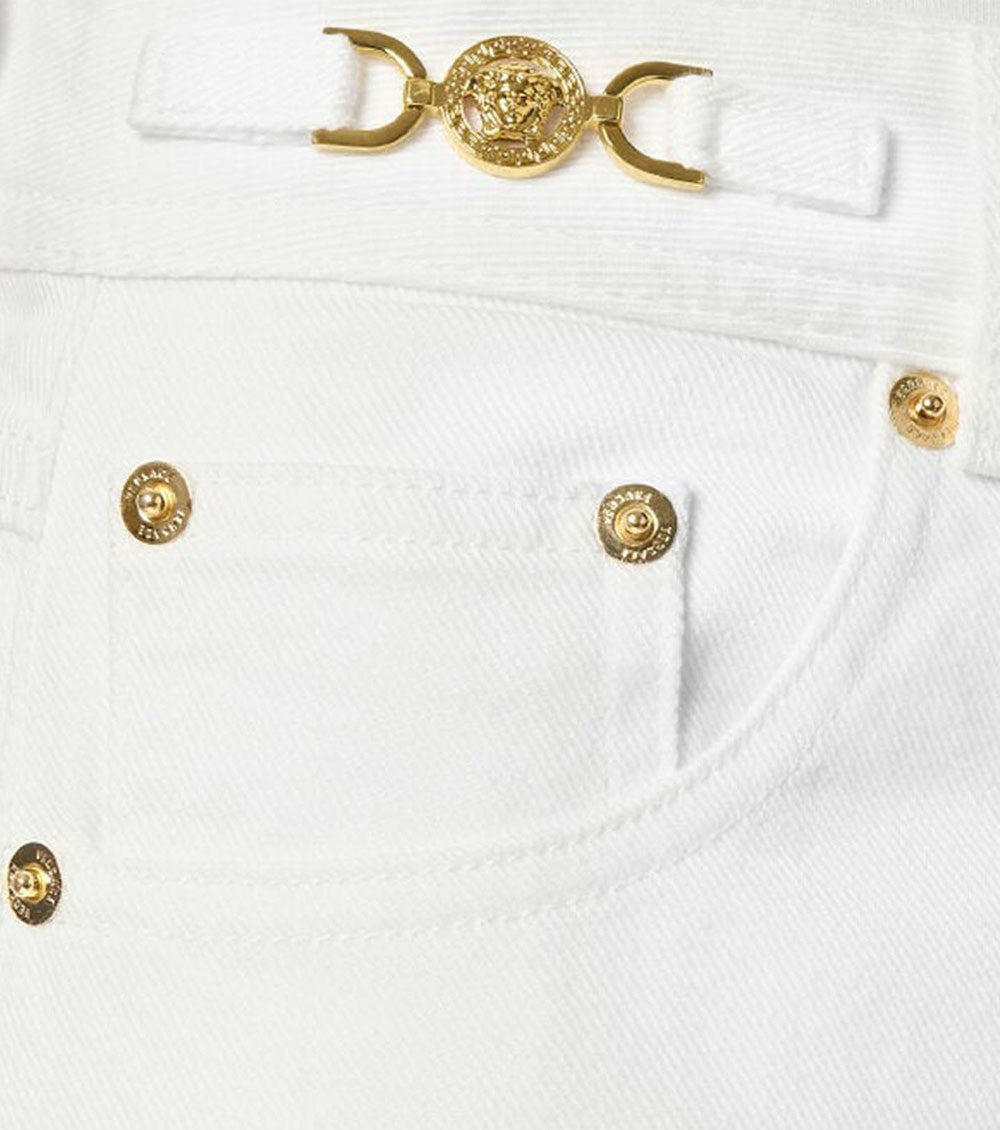 White Straight Flat Front Pant 3