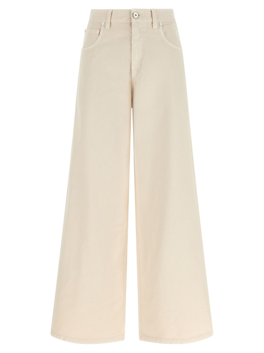 Beige Relaxed Mid Rise Jeans 1
