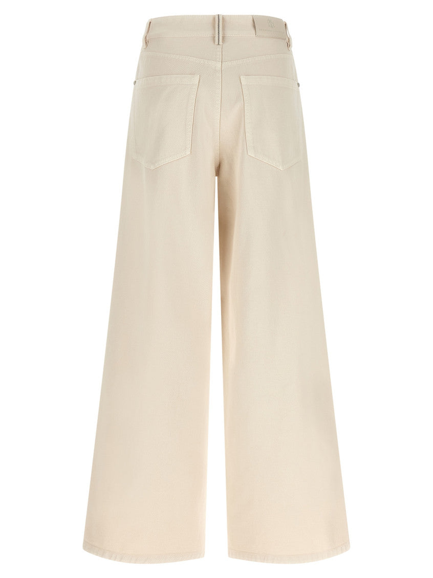 Beige Relaxed Mid Rise Jeans 2