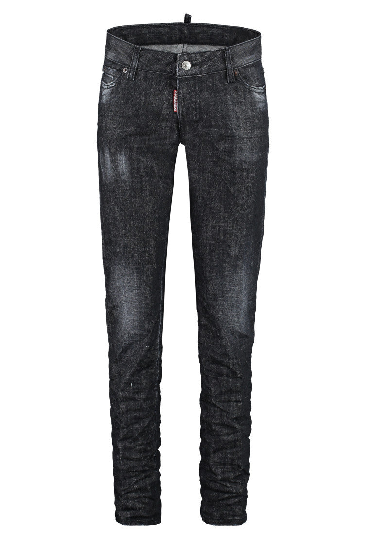 Black Skinny Mid Rise Jeans 1