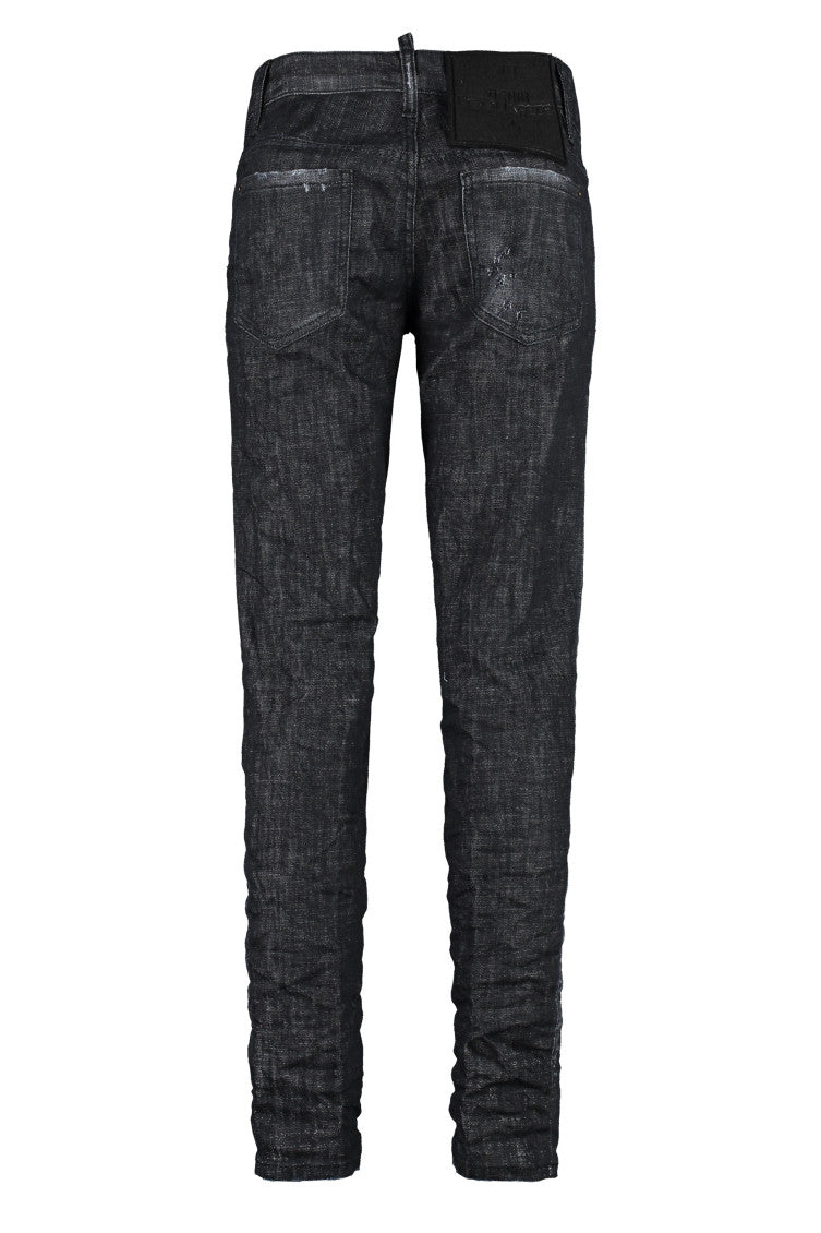 Black Skinny Mid Rise Jeans 2
