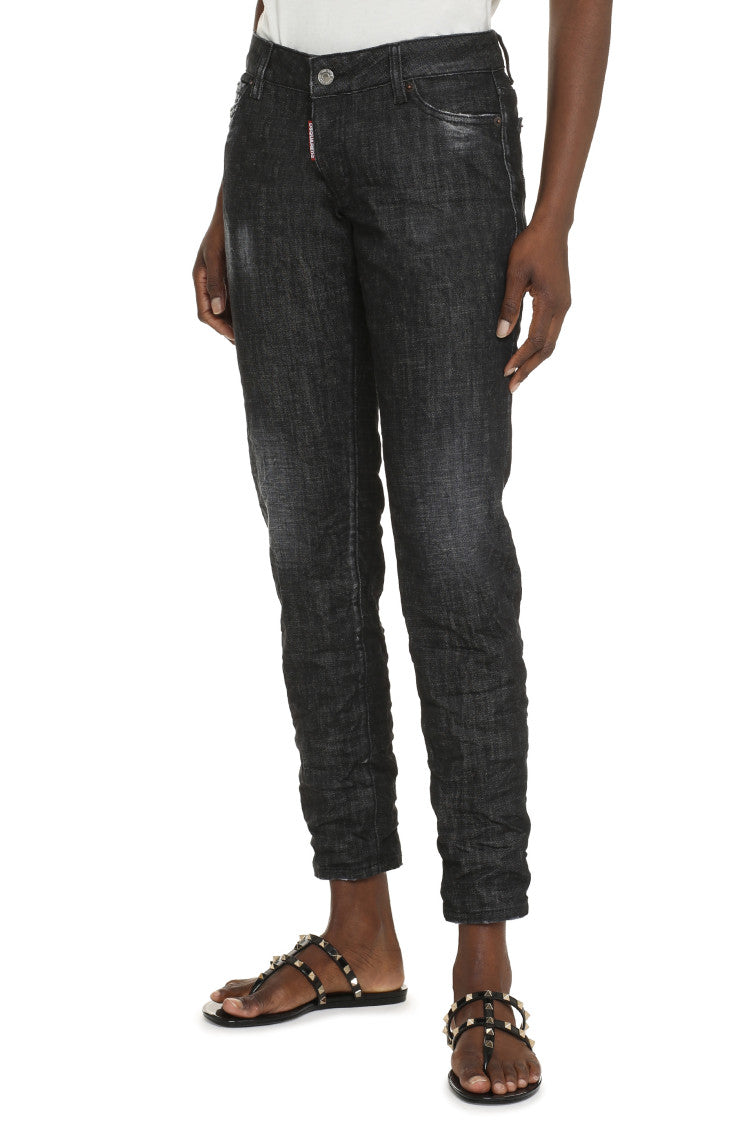 Black Skinny Mid Rise Jeans 3