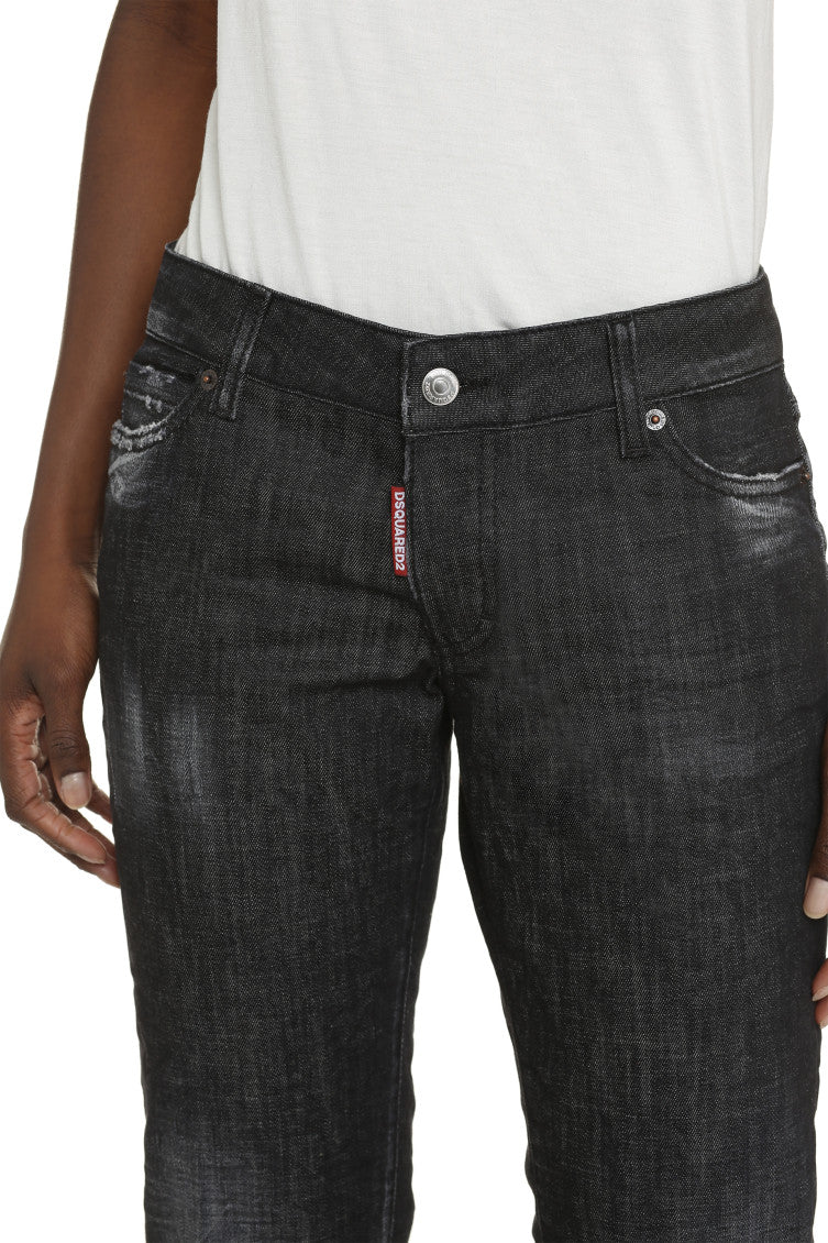 Black Skinny Mid Rise Jeans 5