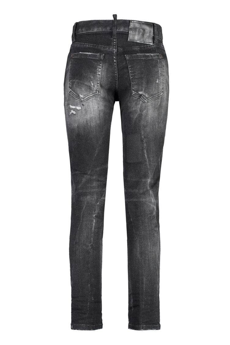 Black Skinny Mid Rise Jeans 2