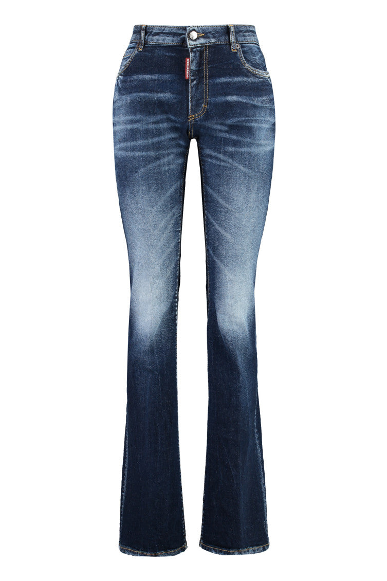 Blue Flared High Rise Jeans 1