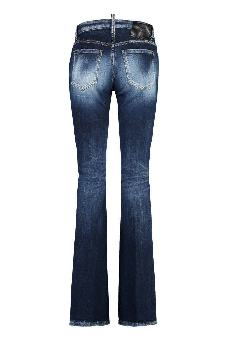 Blue Flared High Rise Jeans 2