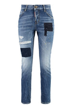 Light Blue Mid Rise Ripped Jeans 1