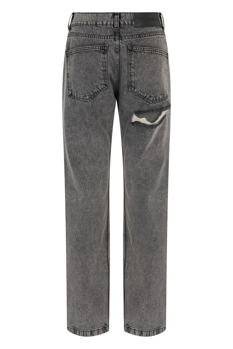 Grey Straight High Rise Jeans 2