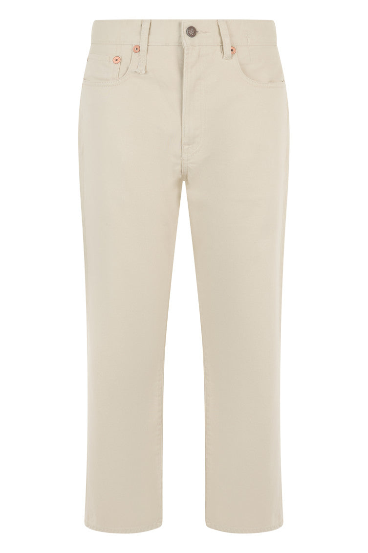 Beige Straight Mid Rise Jeans 1