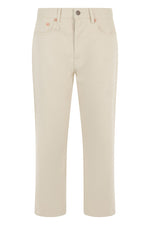Beige Straight Mid Rise Jeans 1