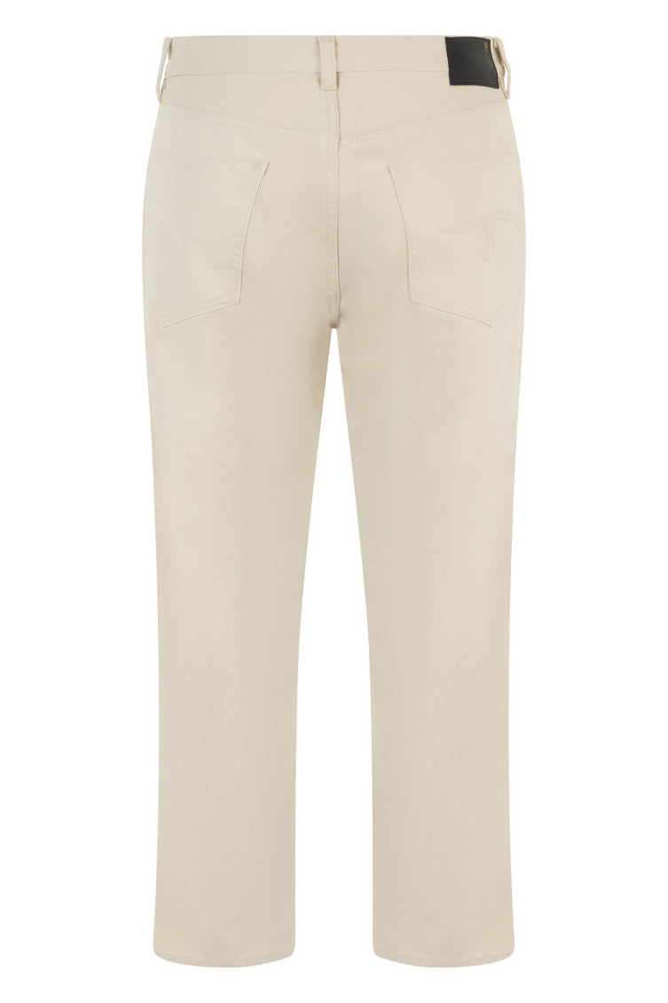 Beige Straight Mid Rise Jeans 2